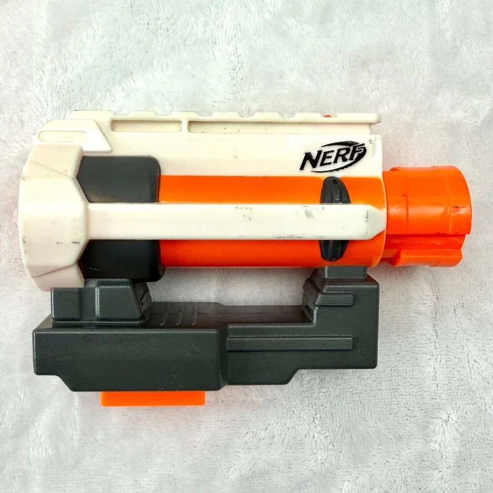 Nerf Accustrike or N-Strike Barrel Mod from Stratohawk Blaster Orange White Gray